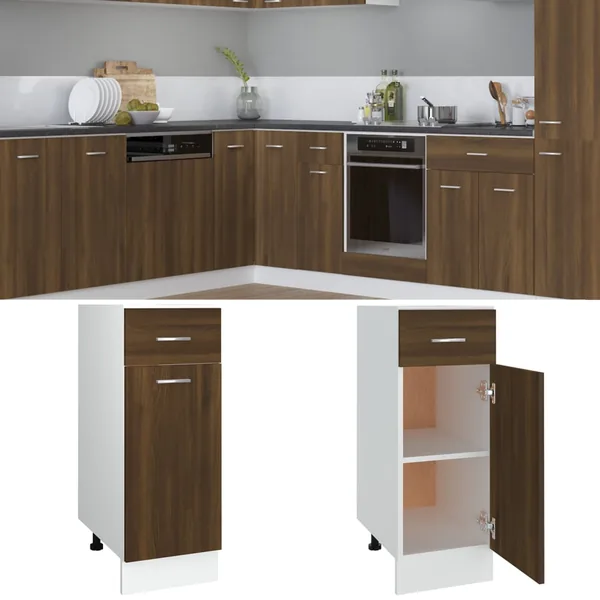 Armoire à tiroirs "Lyon" Chêne brun 30 x 46 x 81,5 cm Bois d'ingénierie