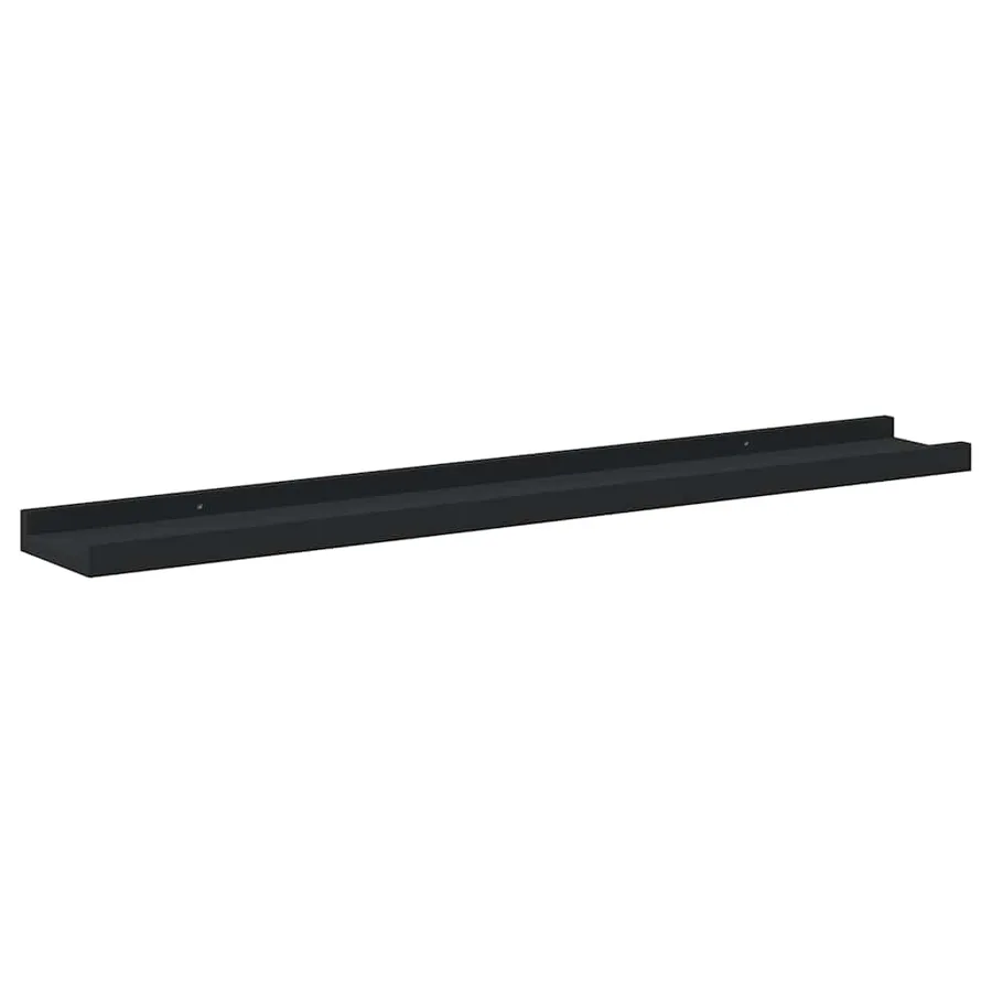 Étagères à rebord pour cadre photo 2 pcs Noir 80x9x3 cm MDF - 6