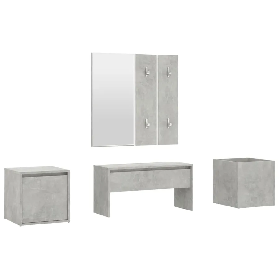 Ensemble de meubles de couloir Gris béton Bois d'ingénierie - 2