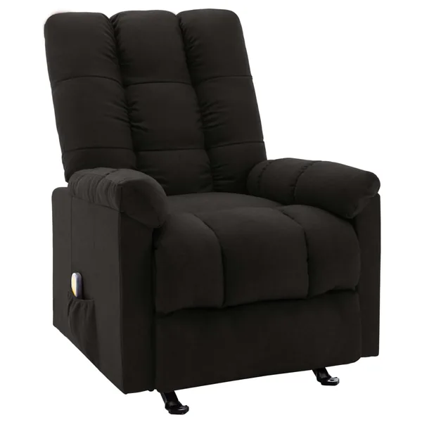 Fauteuil de massage inclinable Noir Tissu