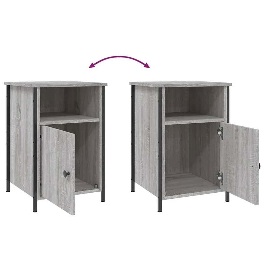 Tables de chevet 2 pcs sonoma gris 40x42x60cm bois d'ingénierie - 10
