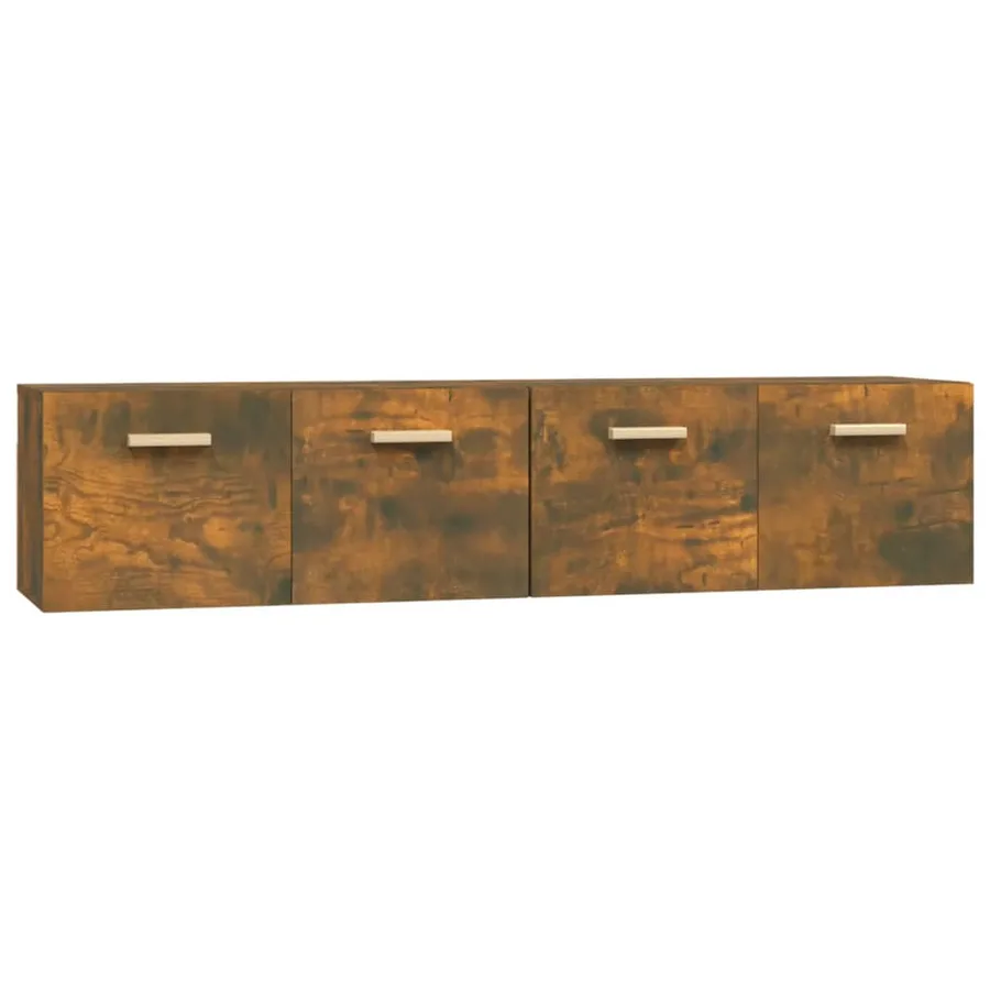 Armoires murales 2pcs Chêne fumé 80x35x36,5cm Bois d'ingénierie - 2