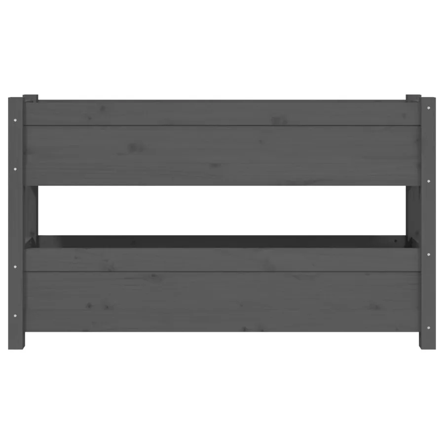 Jardinière Gris 112x25x66 cm Bois massif de pin - 5