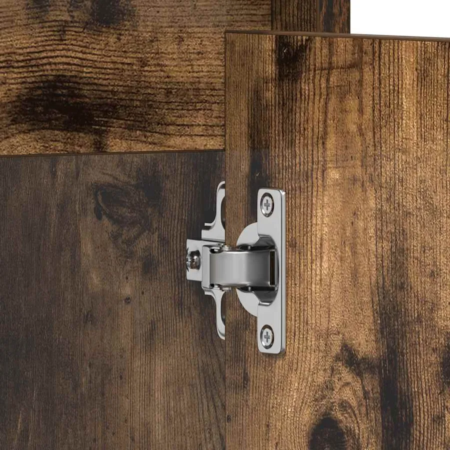 Armoire de bain Chêne fumé 60x33x61 cm Bois d'ingénierie - 11