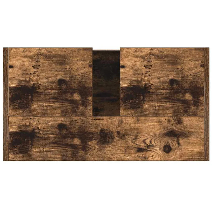 Armoire de bain Chêne fumé 60x33x61 cm Bois d'ingénierie - 9