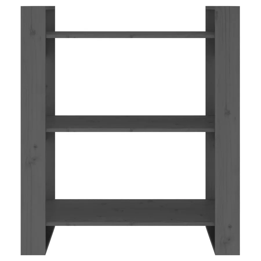 Bibliothèque/Séparateur de pièce Gris 80x35x91 cm Pin solide - 5