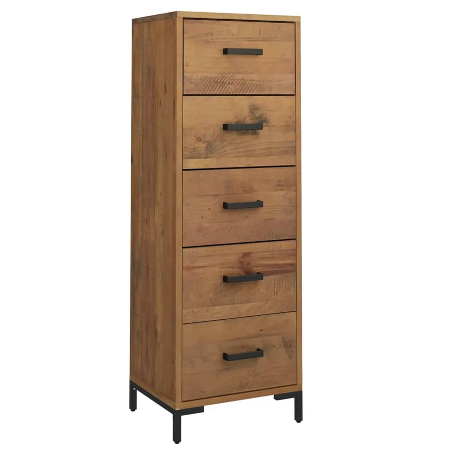 Commode 42x35x110 cm Bois de pin massif - 2