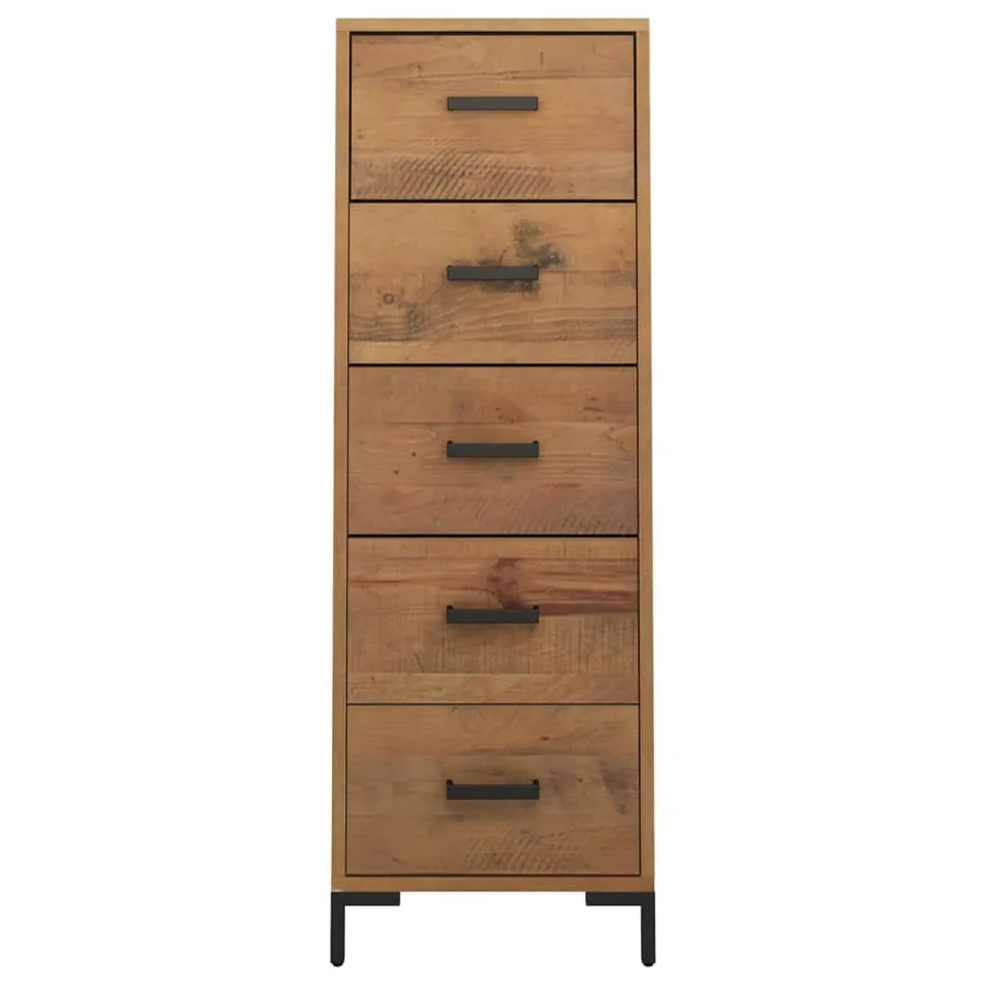 Commode 42x35x110 cm Bois de pin massif - 3
