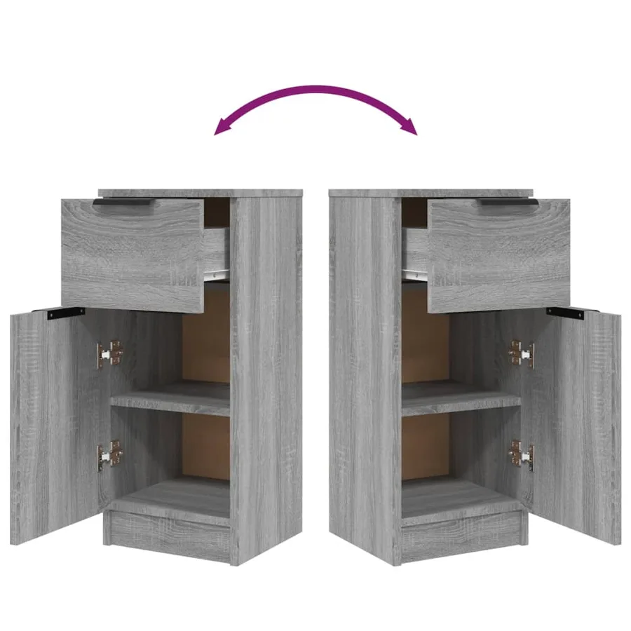 Buffets 2 pcs Sonoma gris 30x30x70 cm Bois d'ingénierie - 10