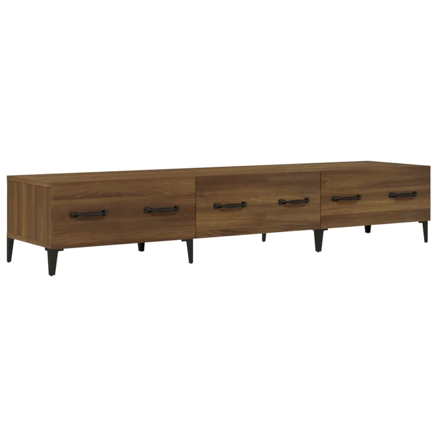 Meuble TV Chêne marron 150x34,5x30 cm Bois d'ingénierie - 2