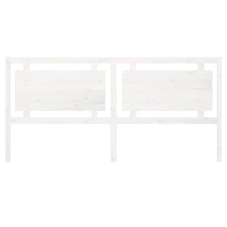 Tête de lit Blanc 205,5x4x100 cm Bois massif de pin - 4