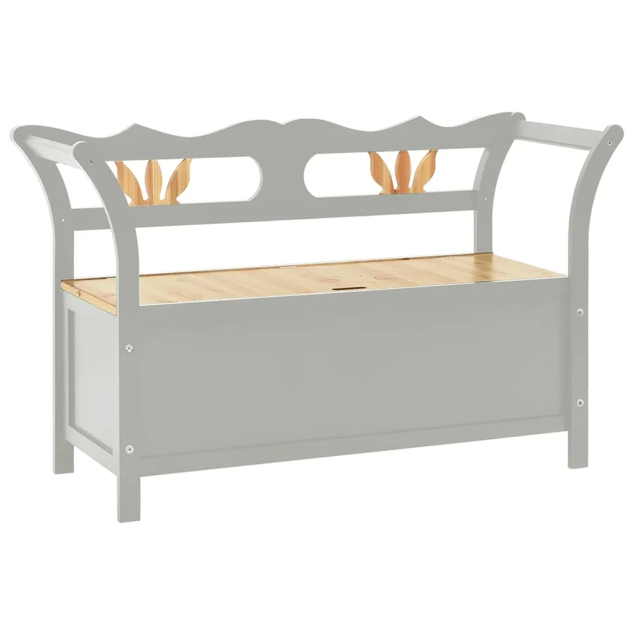 Banc Gris 107x45x75,5 cm Bois de sapin solide - 2