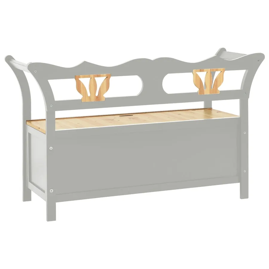 Banc Gris 107x45x75,5 cm Bois de sapin solide - 5