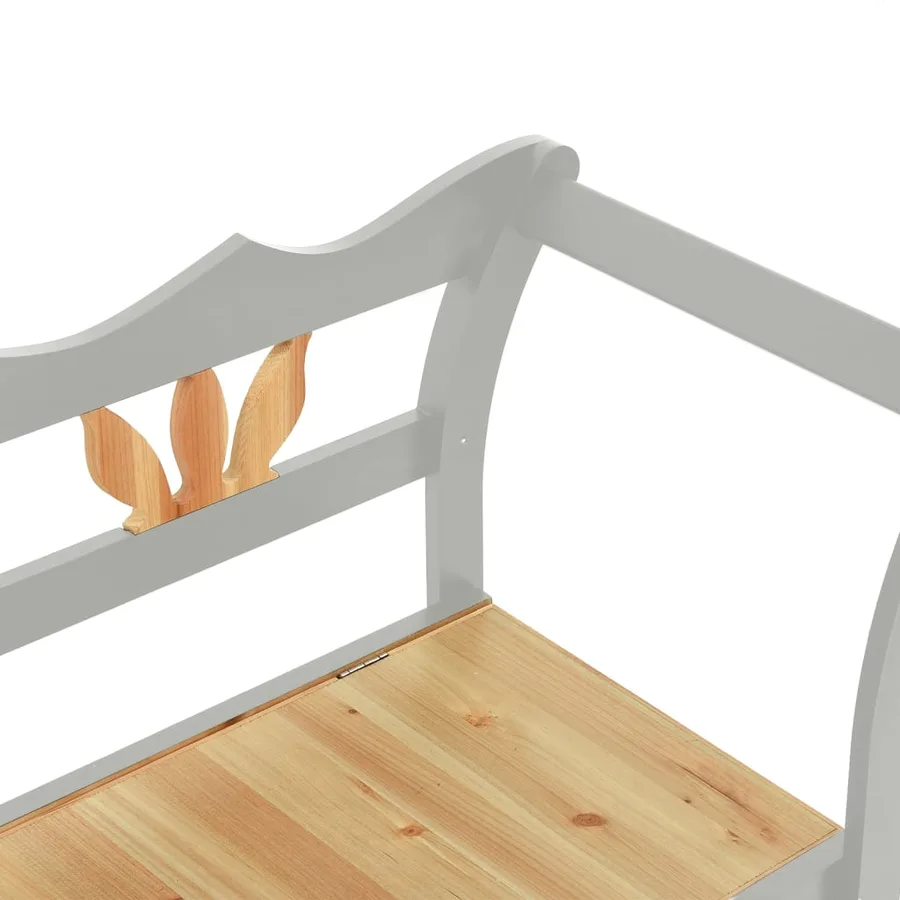 Banc Gris 107x45x75,5 cm Bois de sapin solide - 6