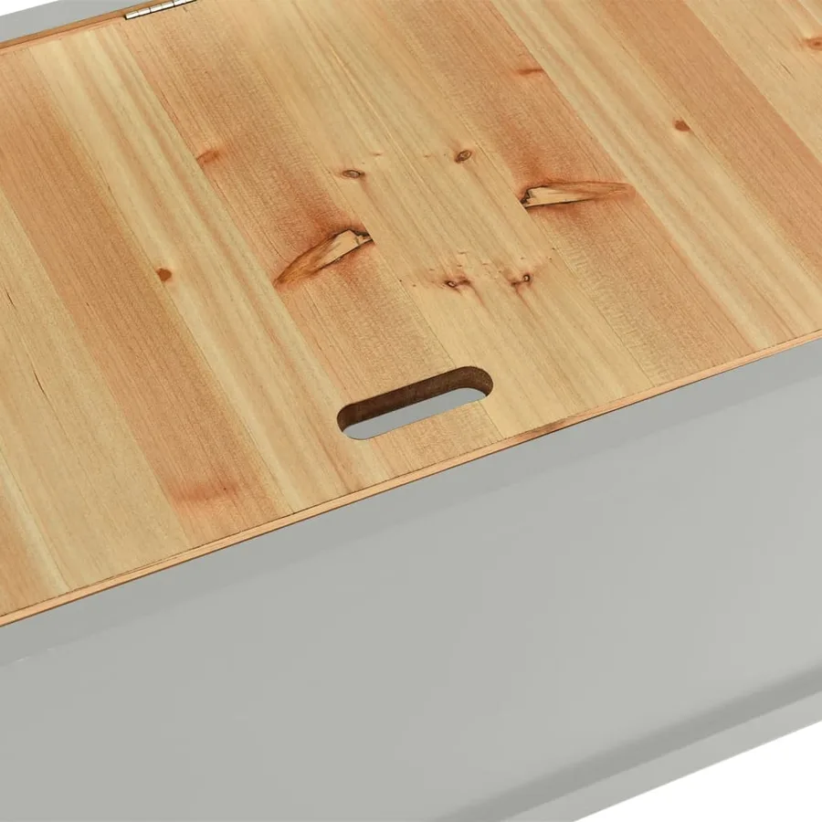 Banc Gris 107x45x75,5 cm Bois de sapin solide - 7