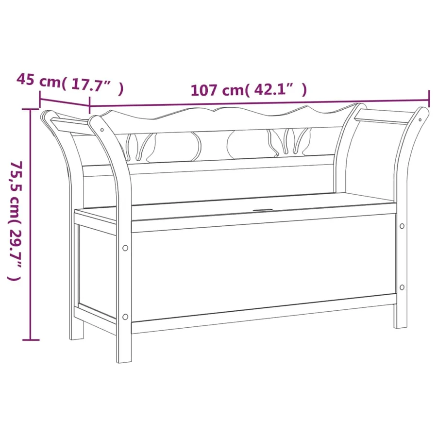 Banc Gris 107x45x75,5 cm Bois de sapin solide - 9