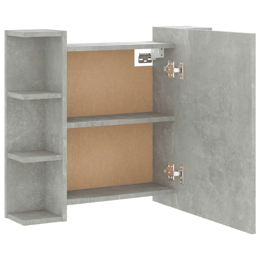 Armoire à miroir avec LED Gris béton 70x16,5x60 cm - 11