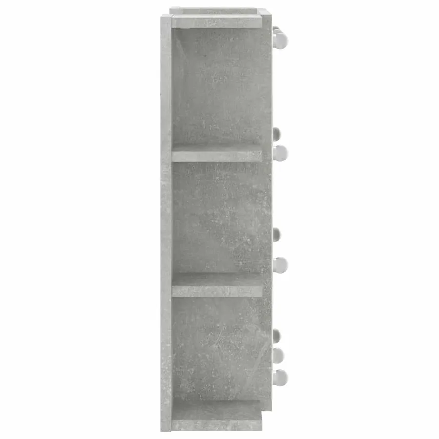 Armoire à miroir avec LED Gris béton 70x16,5x60 cm - 9