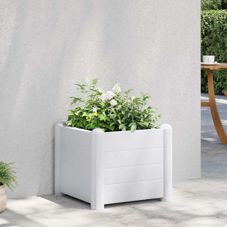 Lit surélevé de jardin PP Blanc 43x43x35 cm