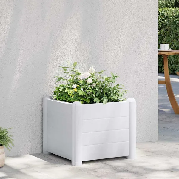 Lit surélevé de jardin PP Blanc 43x43x35 cm