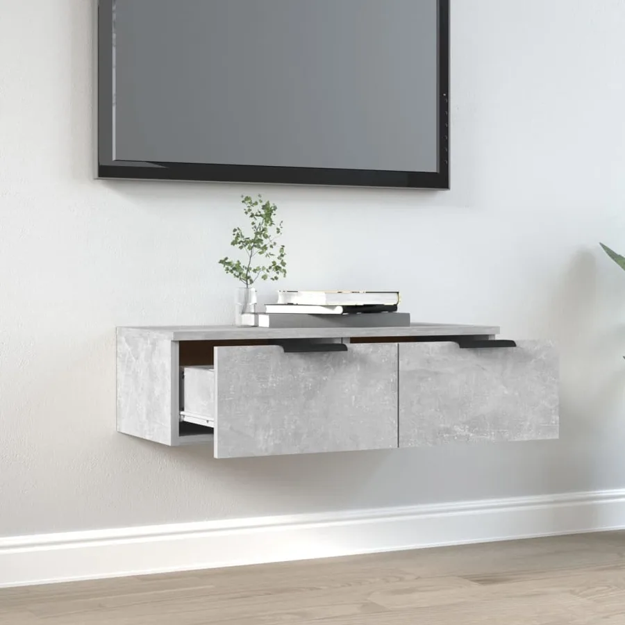 Armoire murale Gris béton 68x30x20 cm Bois d'ingénierie - 3