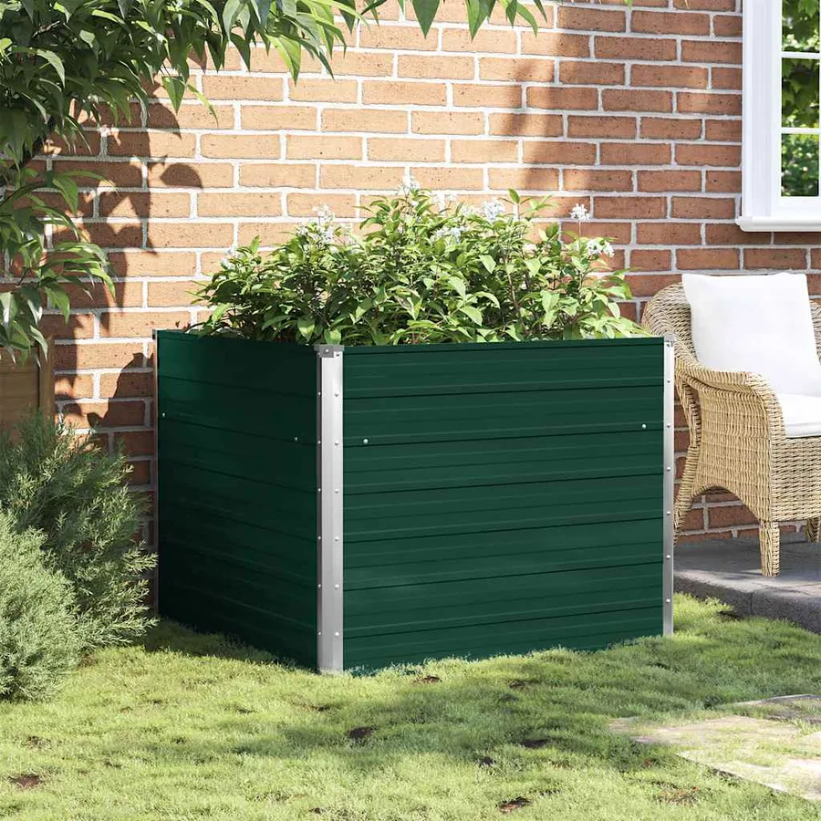 Jardinière 100 x 100 x 77 cm Acier galvanisé Vert - 3