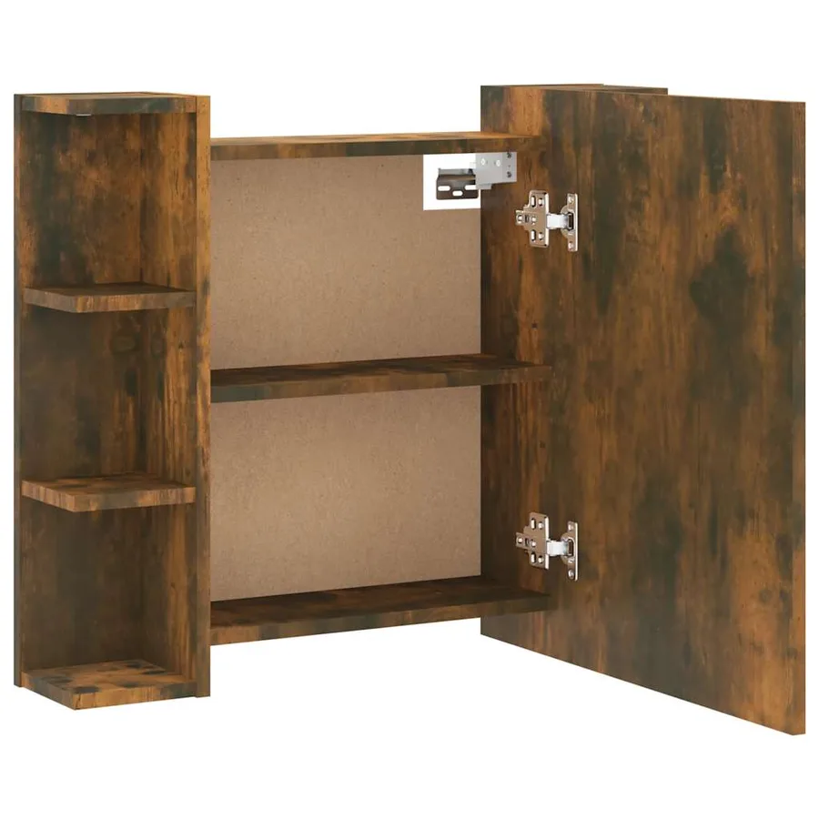 Armoire à miroir avec LED Chêne fumé 70x16,5x60 cm - 11