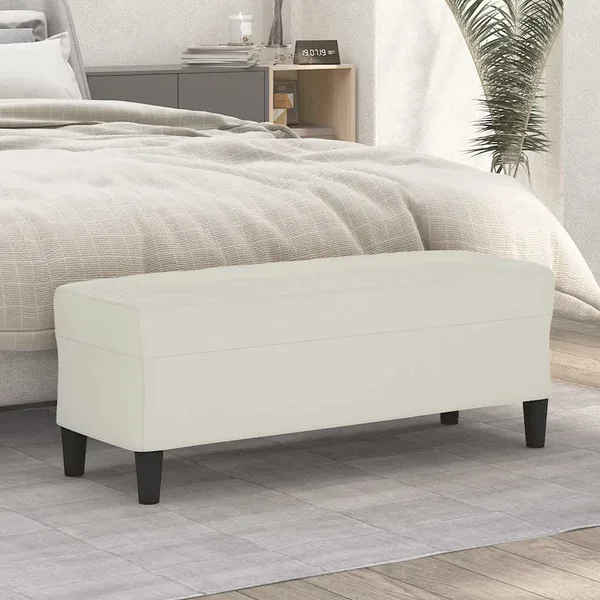 Banc Crème 100x35x41 cm Velours