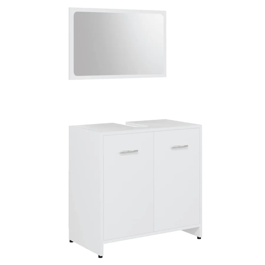 Ensemble de meubles de salle de bain Blanc Bois d'ingénierie - 2