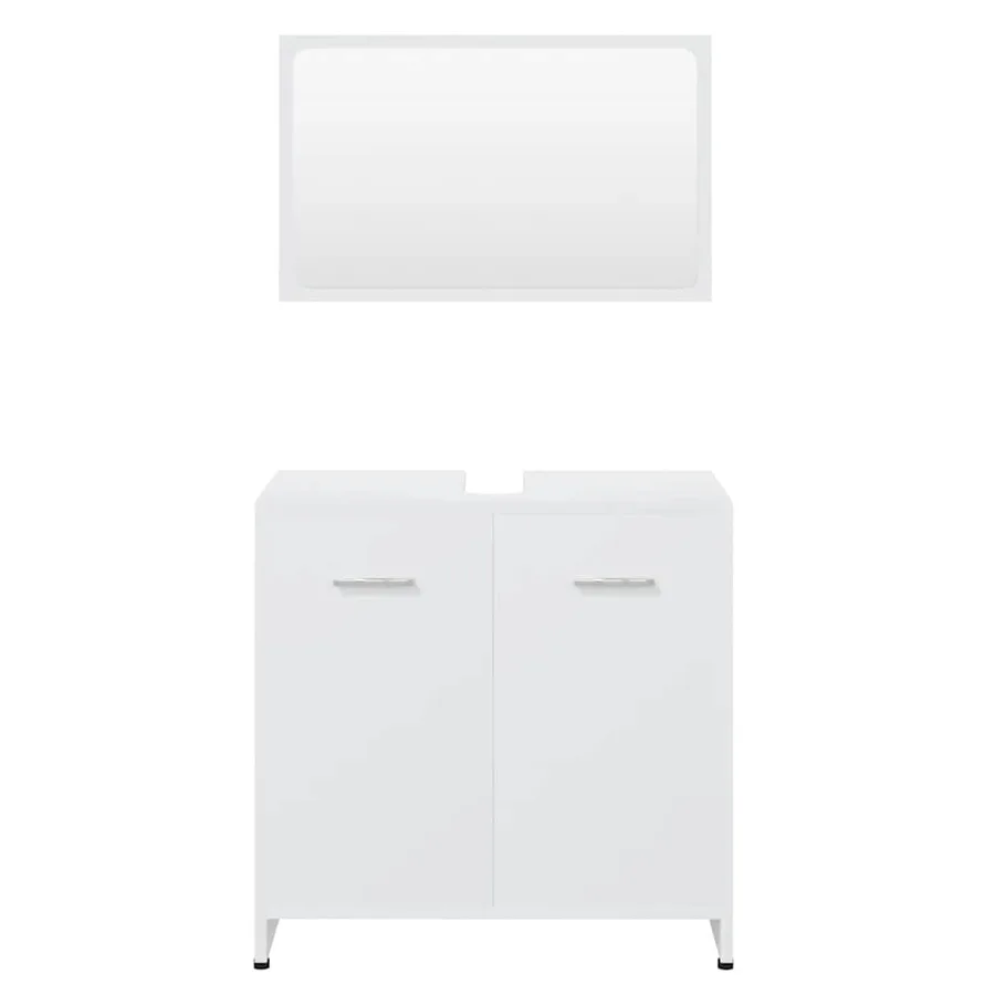 Ensemble de meubles de salle de bain Blanc Bois d'ingénierie - 5