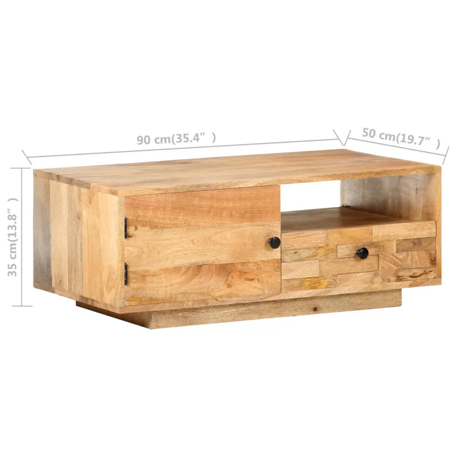 Table basse 90x50x35 cm Bois solide de manguier - 7