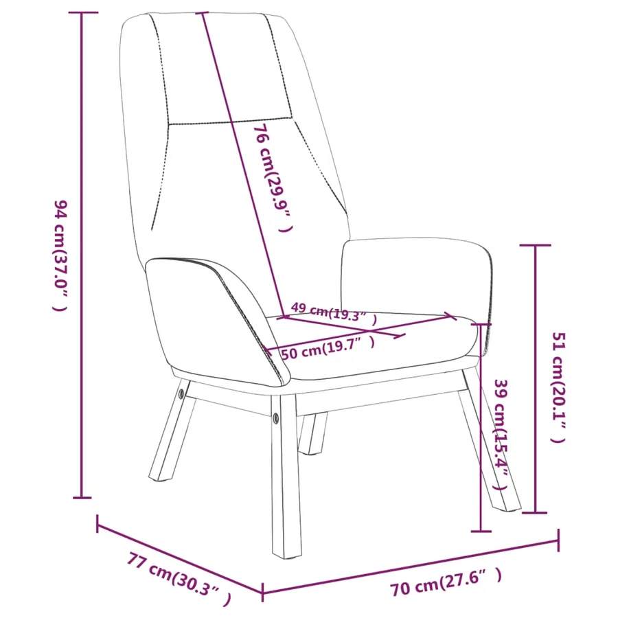 Chaise de relaxation Noir Tissu - 8