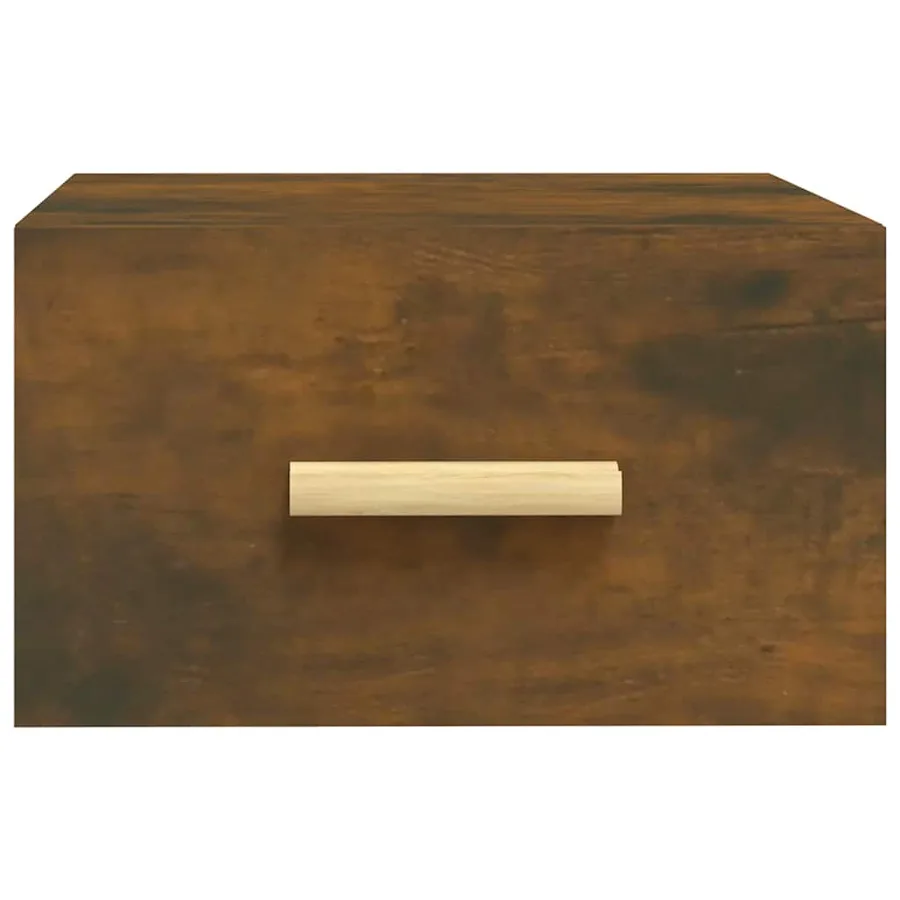 Table de chevet murale chêne fumé 35x35x20 cm - 8