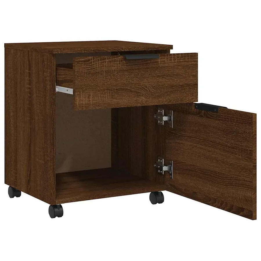 Classeur mobile avec roues Chêne marron 45x38x54 cm Bois - 4