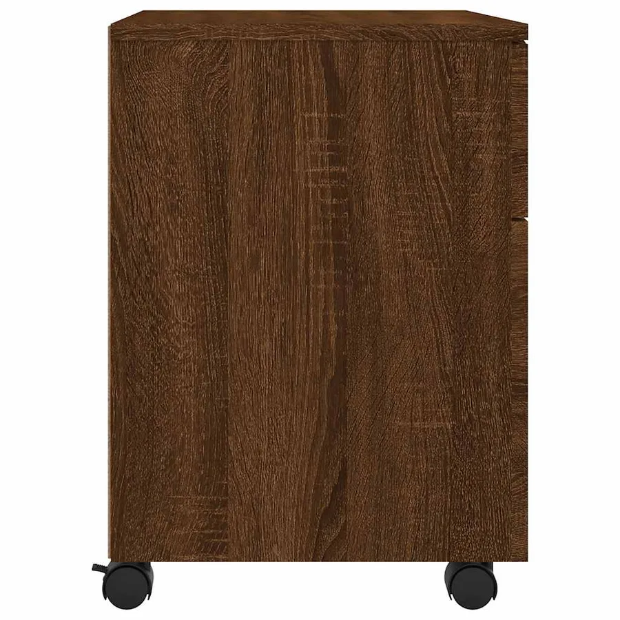 Classeur mobile avec roues Chêne marron 45x38x54 cm Bois - 5