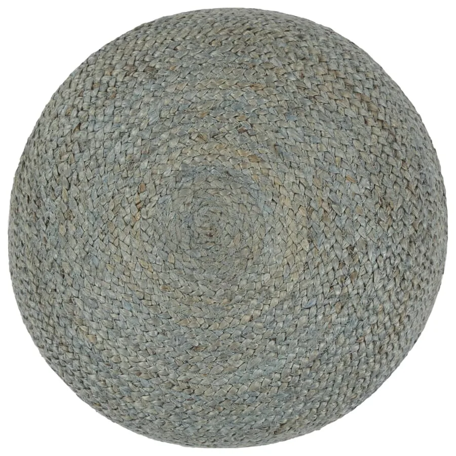 Pouf fait à la main Vert olive 45 x 30 cm Jute - 2