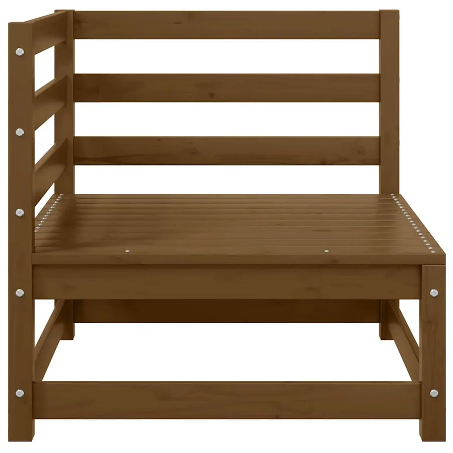 Salon de jardin 2 pcs marron miel bois de pin massif - 7