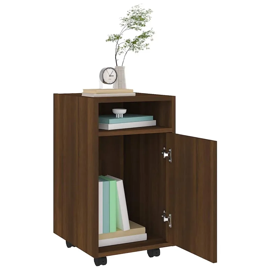 Armoire appoint à roues Chêne marron 33x38x60 cm - 7