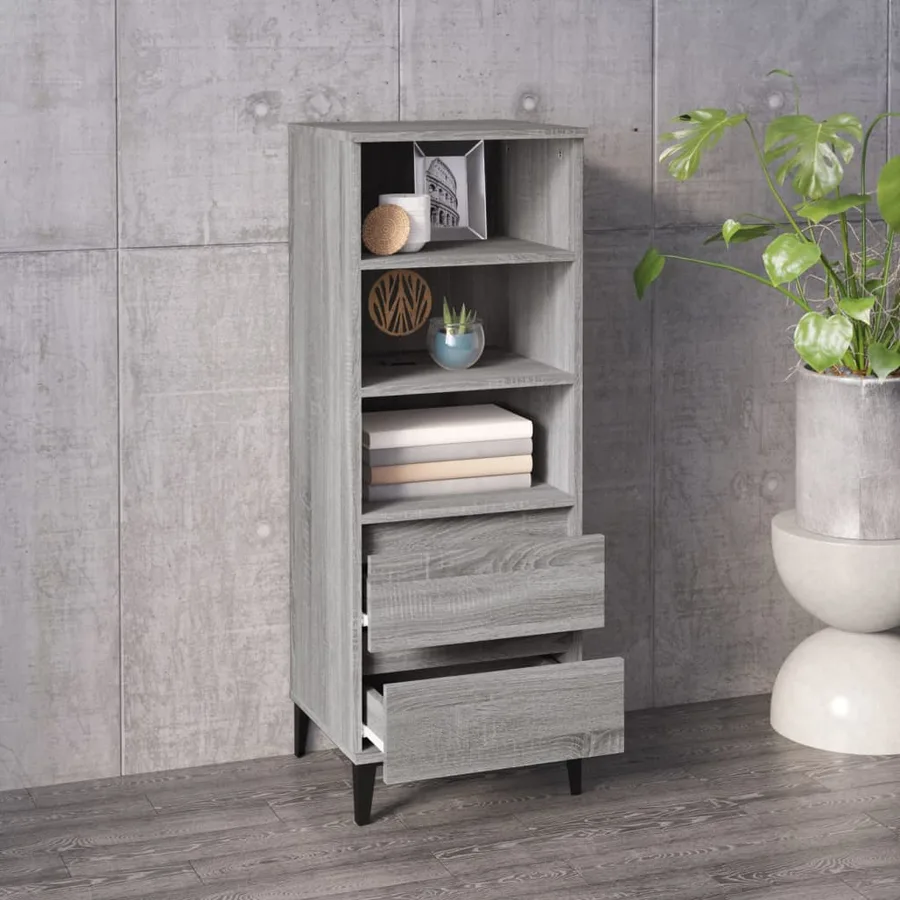Buffet haut Sonoma gris 40x36x110 cm Bois d'ingénierie - 6