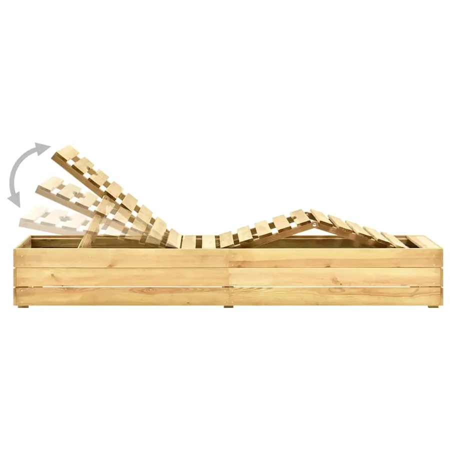 Chaise longue avec table Bois de pin imprégné de vert - 5