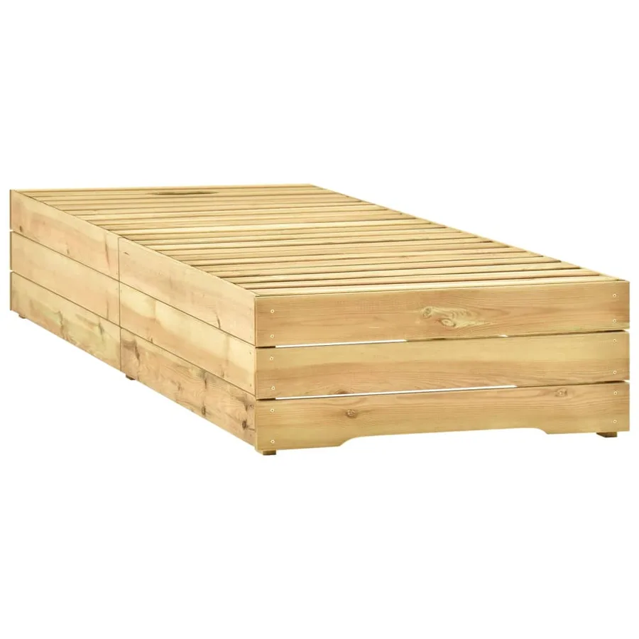 Chaise longue avec table Bois de pin imprégné de vert - 6