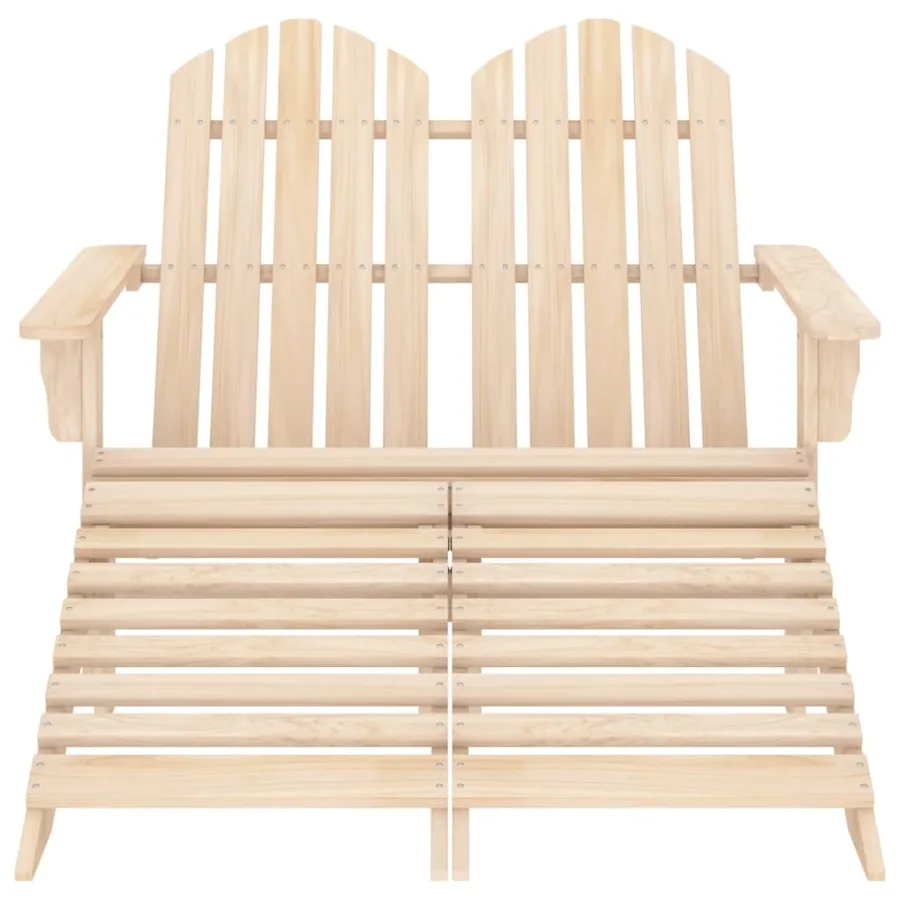 Chaise de jardin Adirondack 2 places et repose-pied sapin - 2