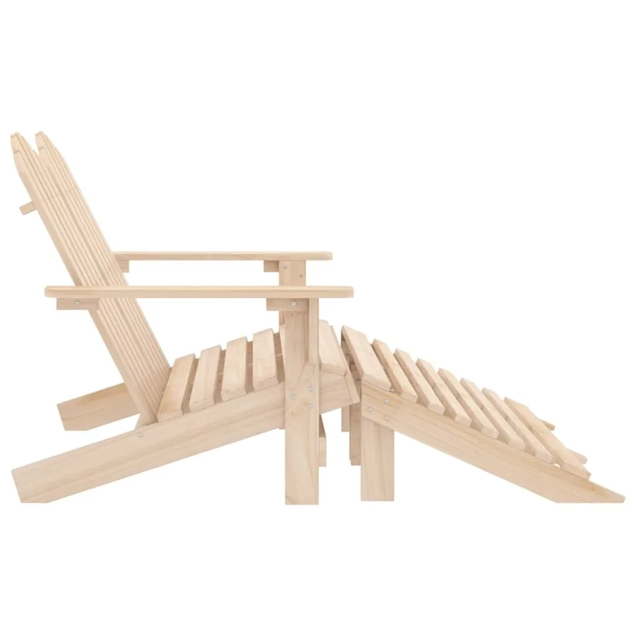 Chaise de jardin Adirondack 2 places et repose-pied sapin - 3