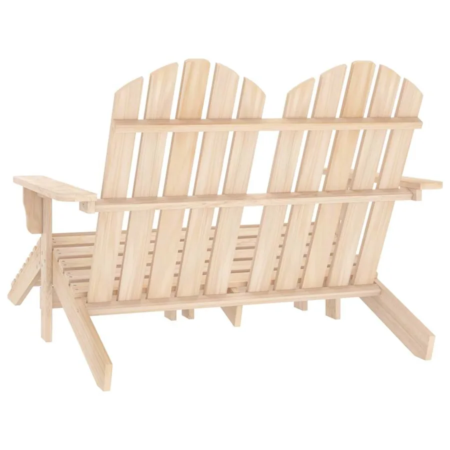 Chaise de jardin Adirondack 2 places et repose-pied sapin - 4