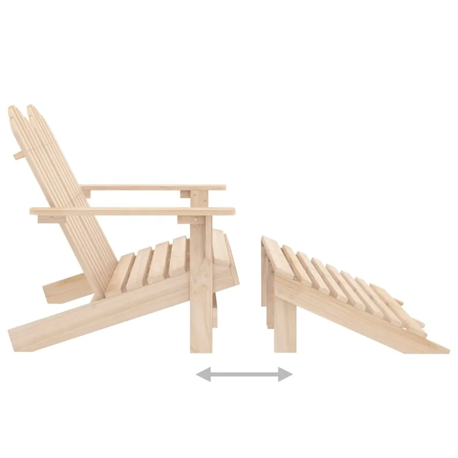 Chaise de jardin Adirondack 2 places et repose-pied sapin - 5