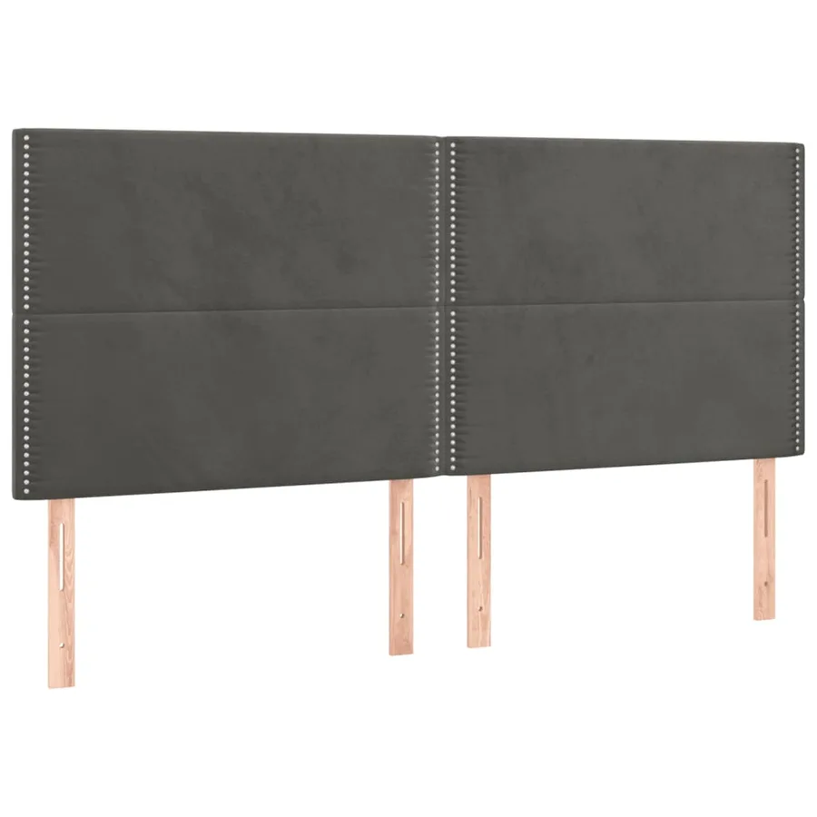 Tête de lit Gris foncé 160 x 5 x 118/128 cm Velours - 2