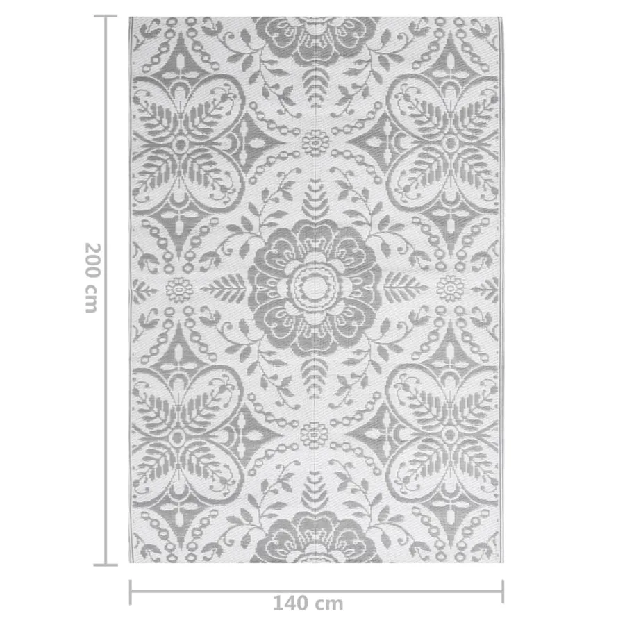 Tapis d'extérieur ARAKIL gris clair 140 x 200 cm PP - 7