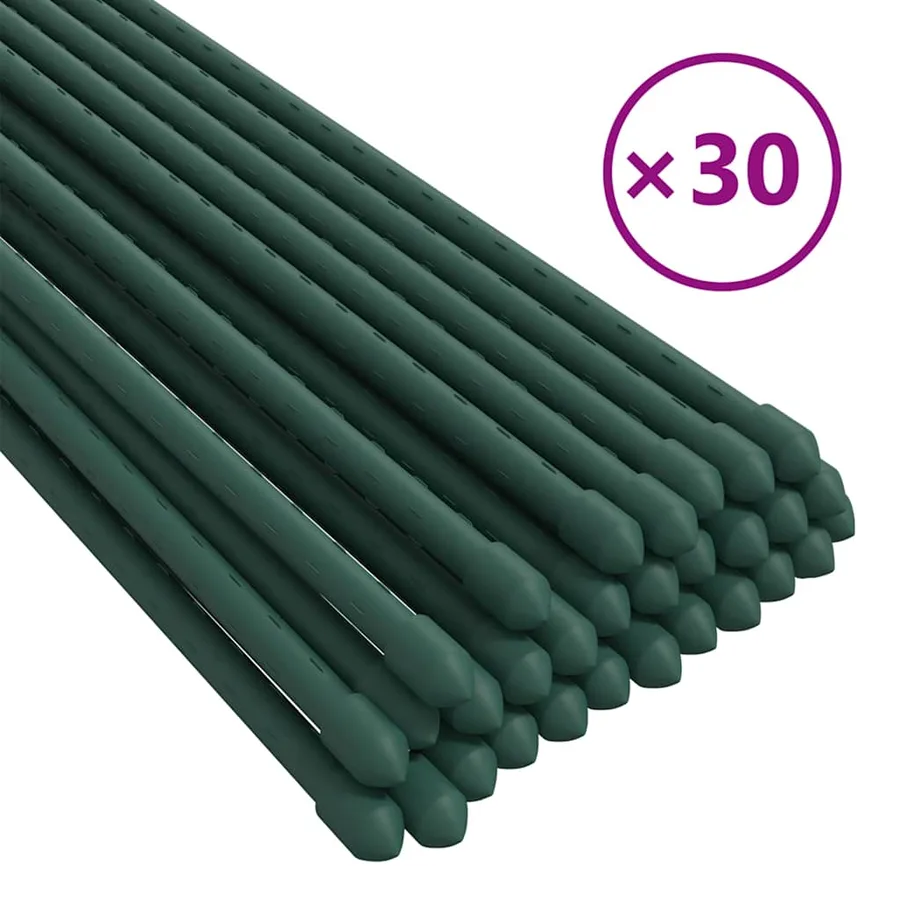 Piquets pour plantes de jardin 30 pcs vert 150 cm acier - 2