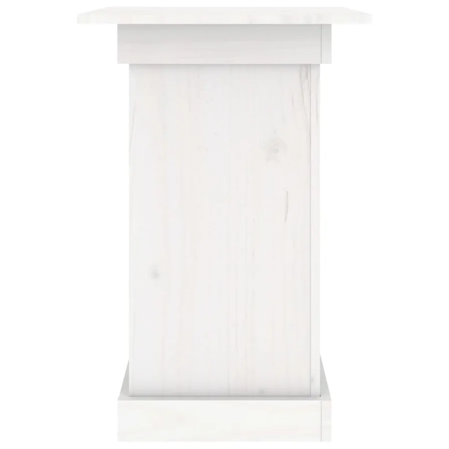 Support à fleurs Blanc 40x40x60 cm Bois de pin solide - 5