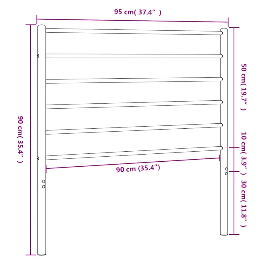 Tête de lit de remplacement métal noir 90 cm - 7